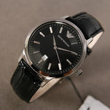 Buy Shop Emporio Armani Classic Quartz Black Dial Black Leather Strap Watch For Men - AR2429 USA Online