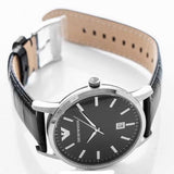 Buy Shop Emporio Armani Classic Quartz Black Dial Black Leather Strap Watch For Men - AR2429 USA Online