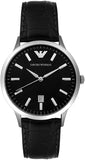 Buy Shop Emporio Armani Classic Quartz Black Dial Black Leather Strap Watch For Men - AR2429 USA Online