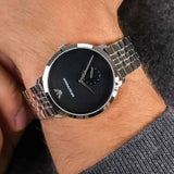 Buy Shop Emporio Armani Classic Quartz Black Dial Silver Steel Strap Watch For Men - AR11161 USA Online
