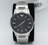 Buy Shop Emporio Armani Classic Quartz Black Dial Silver Steel Strap Watch For Men - AR9107 USA Online