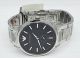 Buy Shop Emporio Armani Classic Quartz Black Dial Silver Steel Strap Watch For Men - AR9107 USA Online