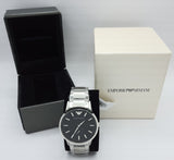 Buy Shop Emporio Armani Classic Quartz Black Dial Silver Steel Strap Watch For Men - AR9107 USA Online