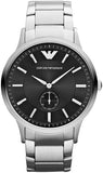 Buy Shop Emporio Armani Classic Quartz Black Dial Silver Steel Strap Watch For Men - AR9107 USA Online