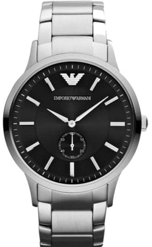 Buy Shop Emporio Armani Classic Quartz Black Dial Silver Steel Strap Watch For Men - AR9107 USA Online