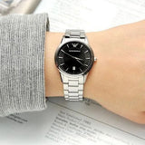 Buy Shop Emporio Armani Classic Quartz Black Dial Silver Steel Strap Watch For Women - AR2441 USA Online
