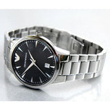Buy Shop Emporio Armani Classic Quartz Black Dial Silver Steel Strap Watch For Women - AR2441 USA Online