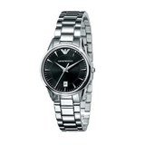 Buy Shop Emporio Armani Classic Quartz Black Dial Silver Steel Strap Watch For Women - AR2441 USA Online