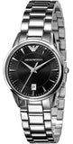 Buy Shop Emporio Armani Classic Quartz Black Dial Silver Steel Strap Watch For Women - AR2441 USA Online