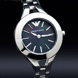 Buy Shop Emporio Armani Classic Quartz Black Dial Silver Steel Strap Watch For Women - AR7328 USA Online