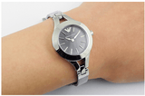 Buy Shop Emporio Armani Classic Quartz Black Dial Silver Steel Strap Watch For Women - AR7328 USA Online