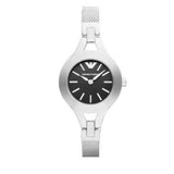 Buy Shop Emporio Armani Classic Quartz Black Dial Silver Steel Strap Watch For Women - AR7328 USA Online