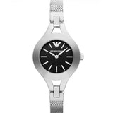 Buy Shop Emporio Armani Classic Quartz Black Dial Silver Steel Strap Watch For Women - AR7328 USA Online