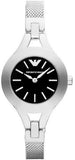 Buy Shop Emporio Armani Classic Quartz Black Dial Silver Steel Strap Watch For Women - AR7328 USA Online