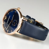 Buy Shop Emporio Armani Classic Quartz Blue Dial Blue Leather Strap Watch For Men - AR2071 USA Online