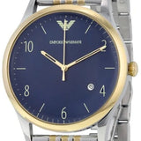 Buy Shop Emporio Armani Classic Quartz Blue Dial Two Tone Steel Strap Watch For Men - AR1868 USA Online