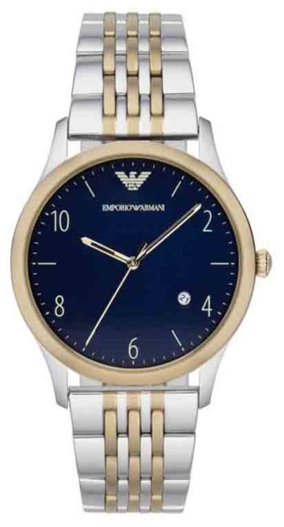 Buy Shop Emporio Armani Classic Quartz Blue Dial Two Tone Steel Strap Watch For Men - AR1868 USA Online