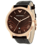 Buy Shop Emporio Armani Classic Quartz Brown Dial Brown Leather Strap Watch For Men - AR1613 USA Online