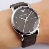 Buy Shop Emporio Armani Classic Quartz Brown Dial Brown Leather Strap Watch For Men - AR1729 USA Online