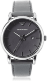 Buy Shop Emporio Armani Classic Quartz Grey Dial Grey Leather Strap Watch For Men - AR1730 USA Online