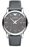 Buy Shop Emporio Armani Classic Quartz Grey Dial Grey Leather Strap Watch For Men - AR1730 USA Online