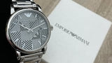 Buy Shop Emporio Armani Classic Quartz Grey Dial Silver Steel Strap Watch For Men - AR11134 USA Online
