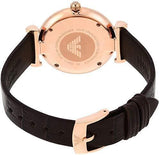 Buy Shop Emporio Armani Classic Quartz Pink Dial Brown Leather Strap Watch For Women - AR1911 USA Online