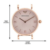 Buy Shop Emporio Armani Classic Quartz Pink Dial Brown Leather Strap Watch For Women - AR1911 USA Online