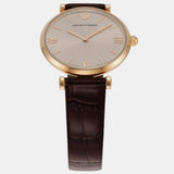 Buy Shop Emporio Armani Classic Quartz Pink Dial Brown Leather Strap Watch For Women - AR1911 USA Online
