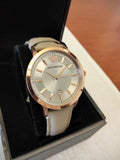 Buy Shop Emporio Armani Classic Quartz Silver Dial Beige Leather Strap Watch For Men - AR2464 USA Online