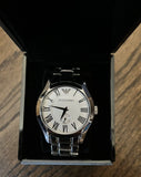 Buy Shop Emporio Armani Classic Quartz Silver Dial Silver Steel Strap Watch For Men - AR0647 USA Online