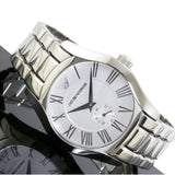 Buy Shop Emporio Armani Classic Quartz Silver Dial Silver Steel Strap Watch For Men - AR0647 USA Online