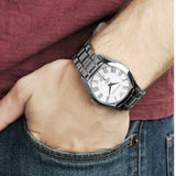 Buy Shop Emporio Armani Classic Quartz Silver Dial Silver Steel Strap Watch For Men - AR0647 USA Online