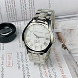 Buy Shop Emporio Armani Classic Quartz Silver Dial Silver Steel Strap Watch For Men - AR0647 USA Online