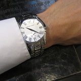 Buy Shop Emporio Armani Classic Quartz Silver Dial Silver Steel Strap Watch For Men - AR0647 USA Online