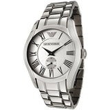 Buy Shop Emporio Armani Classic Quartz Silver Dial Silver Steel Strap Watch For Men - AR0647 USA Online