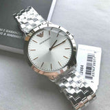 Buy Shop Emporio Armani Classic Quartz Silver Dial Silver Steel Strap Watch For Men - AR1745 USA Online
