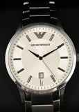 Buy Shop Emporio Armani Classic Quartz White Dial Silver Steel Strap Watch For Men - AR2430 USA Online