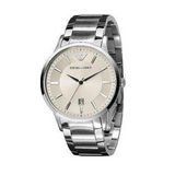Buy Shop Emporio Armani Classic Quartz White Dial Silver Steel Strap Watch For Men - AR2430 USA Online