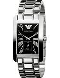 Buy Shop Emporio Armani Classic Black Dial Silver Stainless Steel Strap Watch For Men - AR0156 USA Online