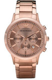 Buy Shop Emporio Armani Classic Rose Gold Chronograph Steel Strap Watch For Men - AR2452 USA Online