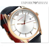 Buy Shop Emporio Armani Classic Silver Dial Blue Leather Strap Watch For Men - AR11131 USA Online