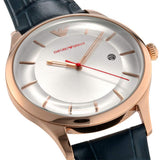 Buy Shop Emporio Armani Classic Silver Dial Blue Leather Strap Watch For Men - AR11131 USA Online