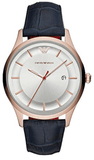 Buy Shop Emporio Armani Classic Silver Dial Blue Leather Strap Watch For Men - AR11131 USA Online