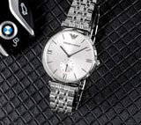 Buy Shop Emporio Armani Classic Silver Dial Silver Steel Strap Watch For Men - AR1819 USA Online