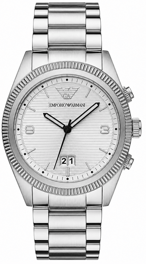 Buy Shop Emporio Armani Classic Silver Dial Silver Steel Strap Watch for Men - AR5894 USA Online