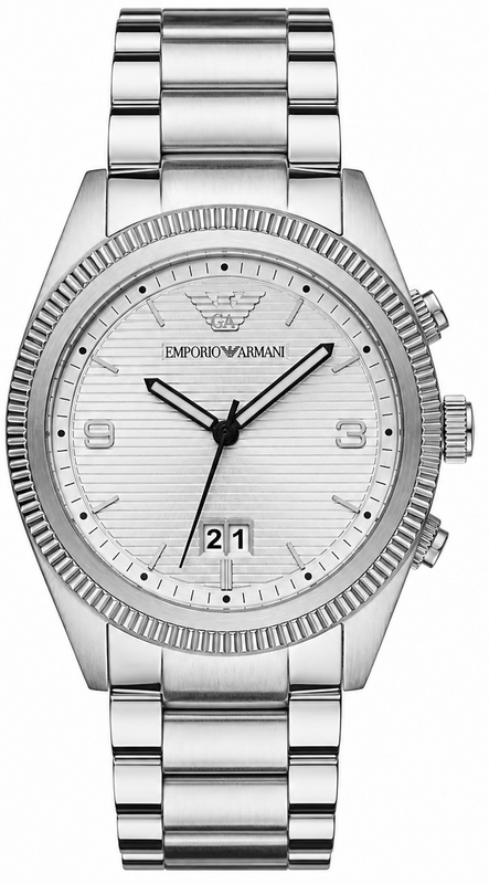 Buy Shop Emporio Armani Classic Silver Dial Silver Steel Strap Watch for Men - AR5894 USA Online