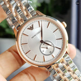 Buy Shop Emporio Armani Classic Silver Dial Two Tone Steel Strap Watch For Men - AR1839 USA Online