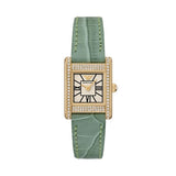 Buy Shop Emporio Armani Classic White Dial Green Leather Strap Watch for Women - AR11661 USA Online
