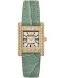 Buy Shop Emporio Armani Classic White Dial Green Leather Strap Watch for Women - AR11661 USA Online